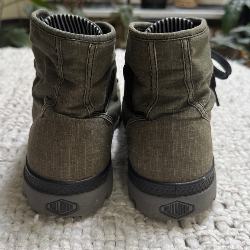 Palladium Pampa Hi Canvas Boots Olive Green Black Gorpcore Utility Combat Boots - Picture 3 of 7